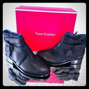 Navy and cobalt blue, two toned booties.